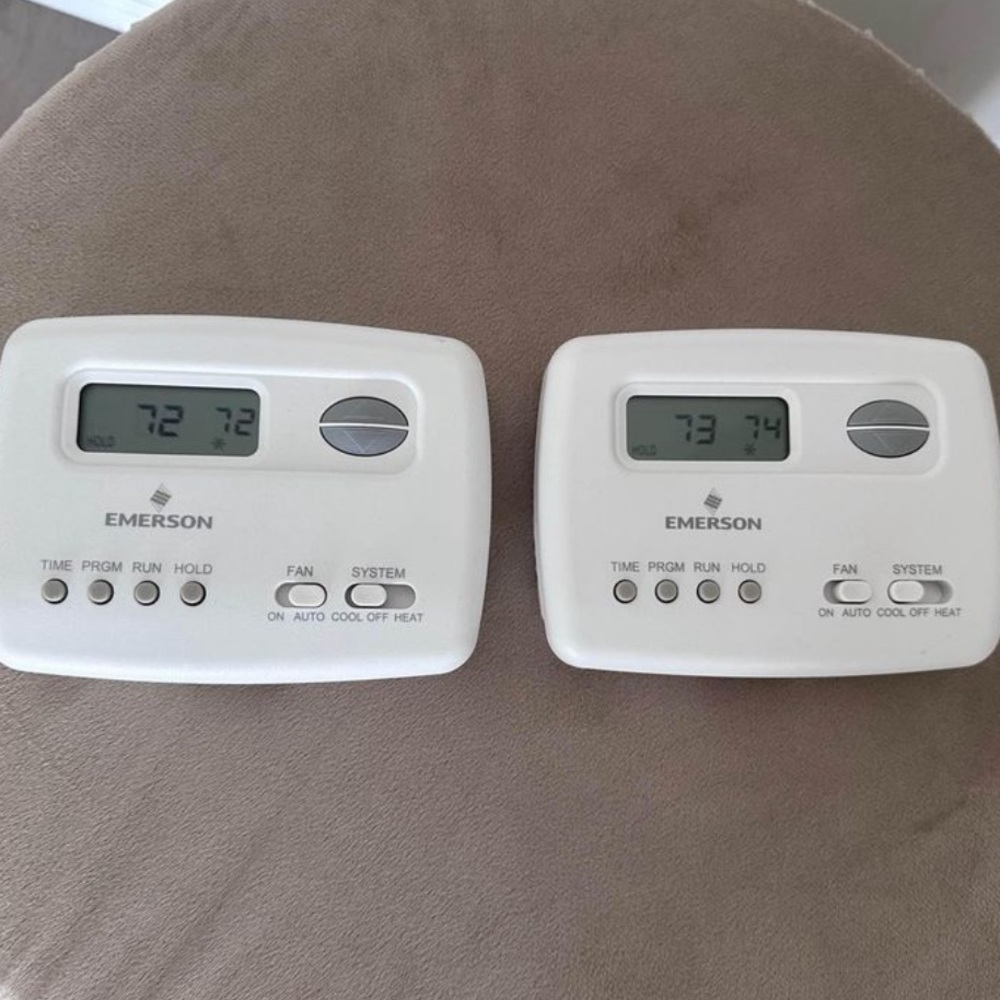 TWO Emerson 1F78-151 70 Series 5-2 Day Single Stage Programmable Thermostat